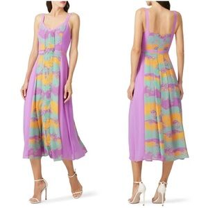 Three Floor Pastel Plisse Midi Dress